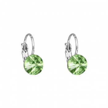 Earrings leverback rivoli 8mm peridot FABOS