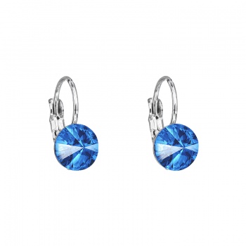 Boucles d'oreilles dormeuse rivoli 8mm sapphire FABOS