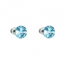 Náušnice rivoli 8mm puzeta aquamarine FABOS