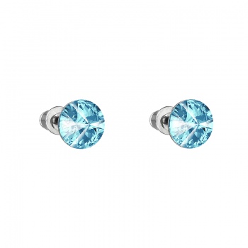 Earrings stud rivoli 8mm aquamarine FABOS