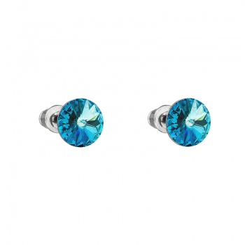 Boucles d'oreilles clous rivoli 8mm bermuda blue FABOS