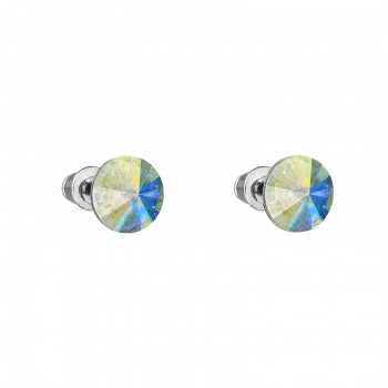 Boucles d'oreilles clous rivoli 8mm cristal AB FABOS