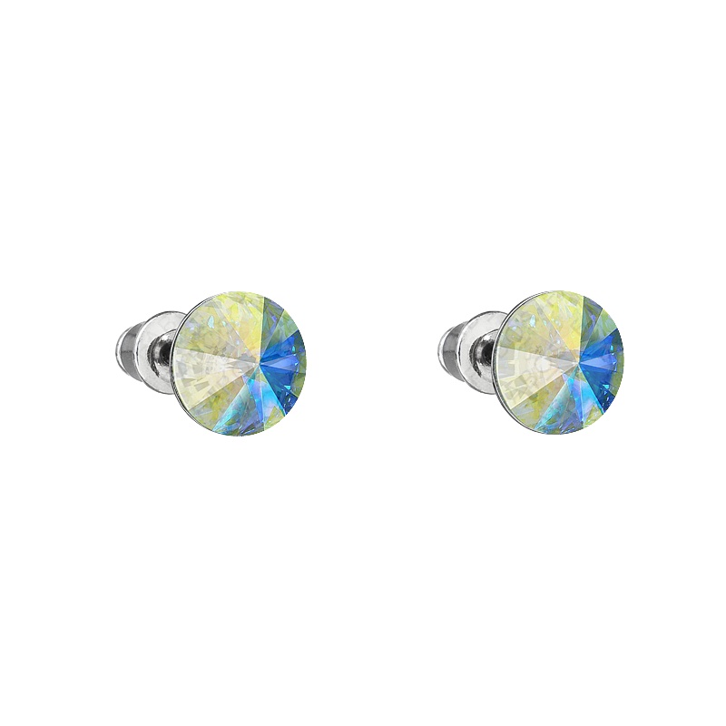 Boucles d'oreilles clous rivoli 8mm cristal AB FABOS