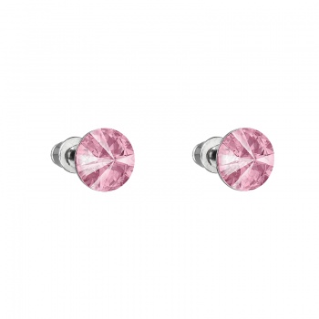 Earrings stud rivoli 8mm light rose FABOS