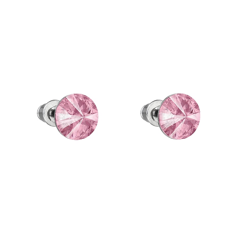 Boucles d'oreilles clous rivoli 8mm light rose FABOS