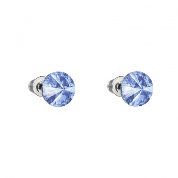 Earrings stud rivoli 8mm light sapphire FABOS