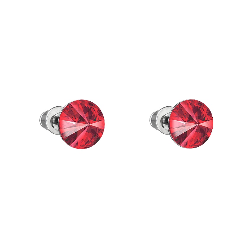 Boucles d'oreilles clous rivoli 8mm light siam FABOS