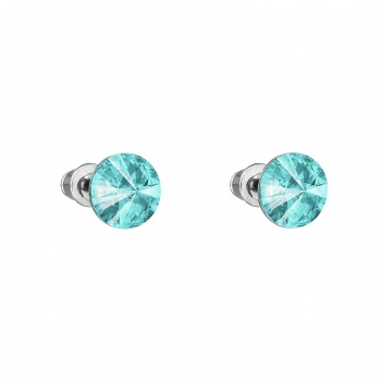 Earrings stud rivoli 8mm light turquoise FABOS