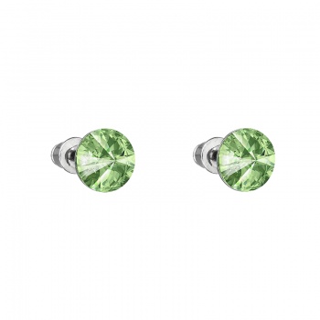 Náušnice rivoli 8mm puzeta peridot FABOS