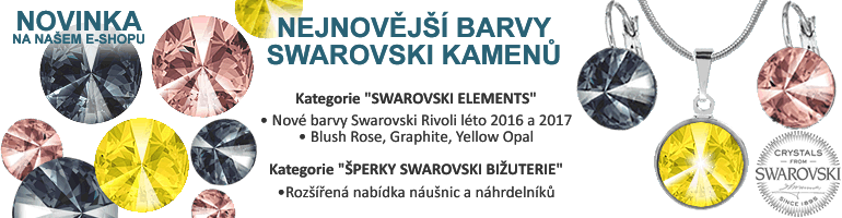 Swarovski, fabos, eshop, rivoli, blush rose, graphite, Yellow opal, novinky, leto