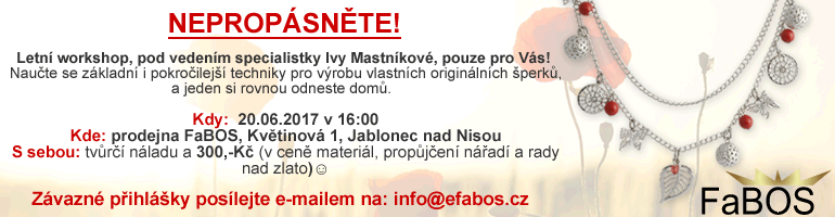 fabos, eshop, workshop, sperky, bizuterie, kurz, vyroby, swarovski, jablonec